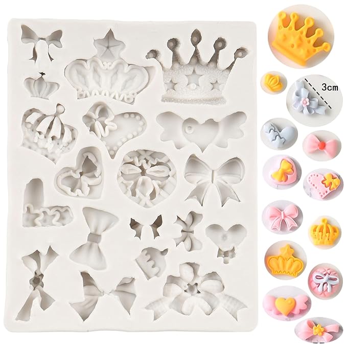 Mini Crown & Bow Silicone Mold