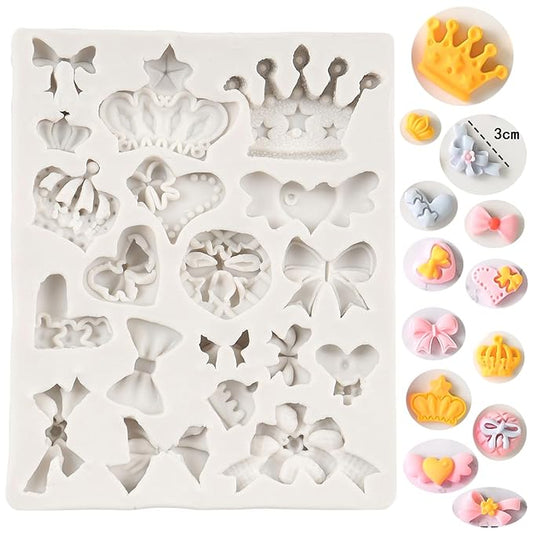 Mini Crown & Bow Silicone Mold