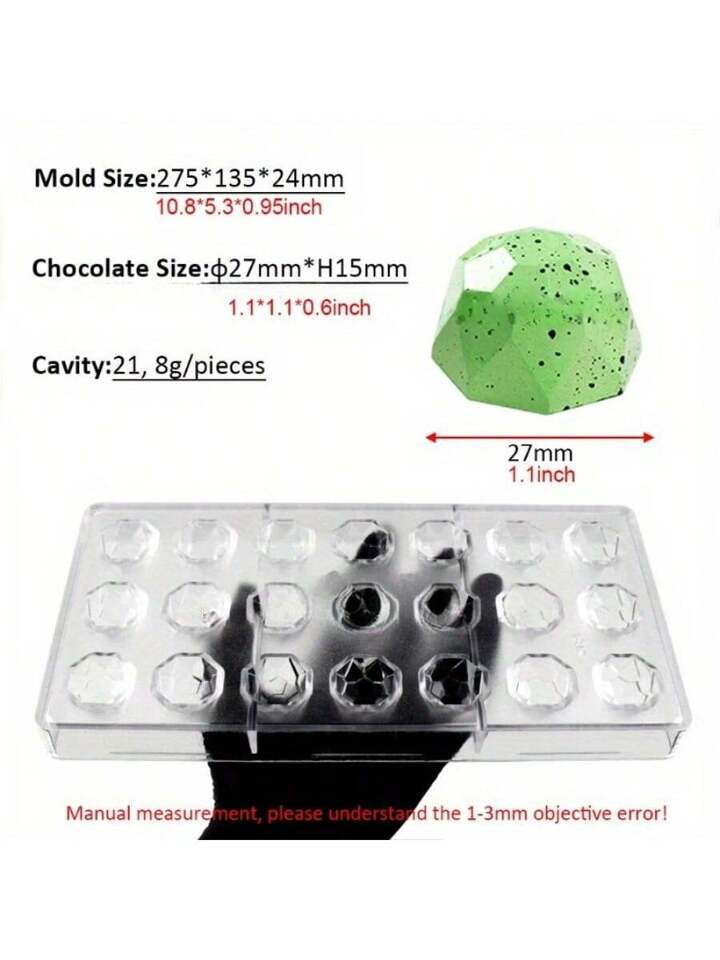 Gemstone shape polycarbonate chocolate mold