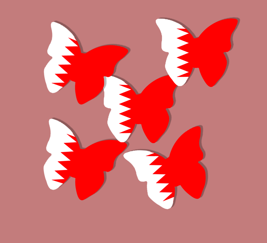 Bahrain Flag Butterflies