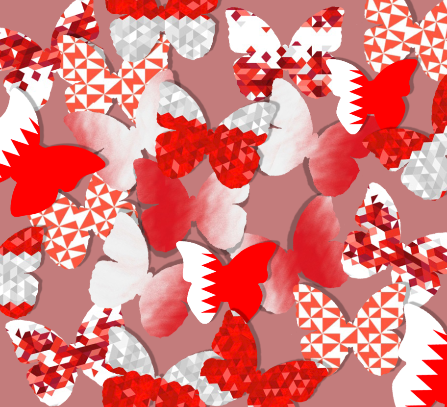 Bahrain Flag Butterflies