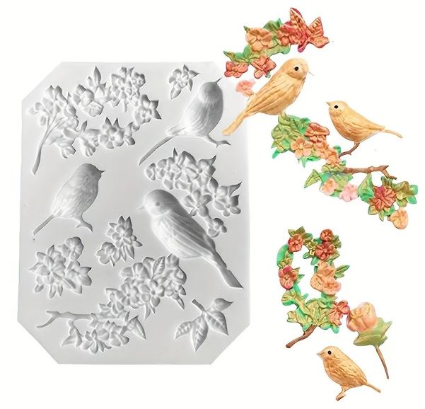 Birds & Flowers Silicone Mold